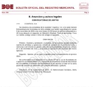 Ejemplo anuncio de Borme